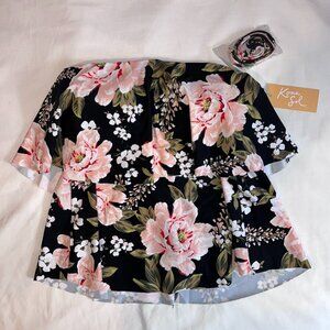 Kona Sol Women's Tiered Bandeau Floral Top Size S